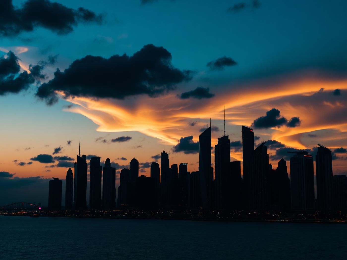 Dubai skyline at dusk